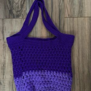 Crocheted bag purple new